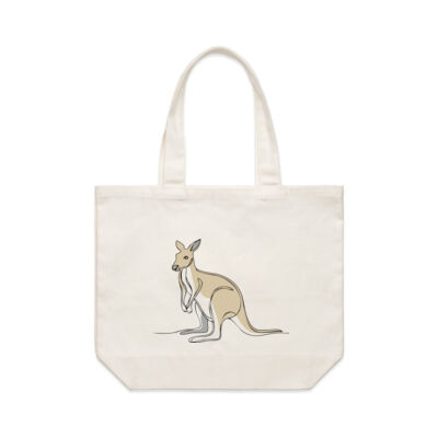 Kangaroo Line Art - AS Colour Shoulder Tote 1002 Thumbnail