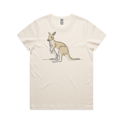 Kangaroo Line Art - Women's Maple Tee Thumbnail