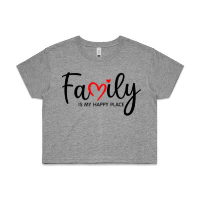 Family Is My Happy Place - AS Colour CROP TEE - 4062 Thumbnail