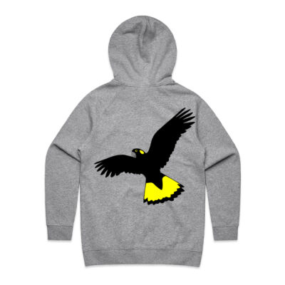 Yellow-tailed Black Cockatoo BACK - Women's Supply Hood Thumbnail