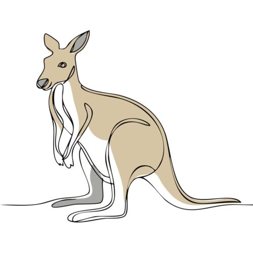 Kangaroo Line Art Thumbnail