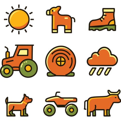 Cattle Farming Icons Thumbnail
